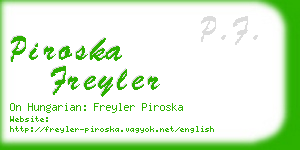 piroska freyler business card